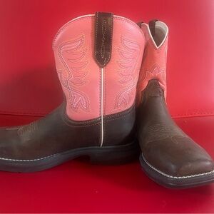 Ariat Women's Pink and Brown Ankle Boots
